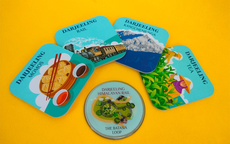 Darjeeling Railway | Coasters Set of 4 - Coasters - indic inspirations