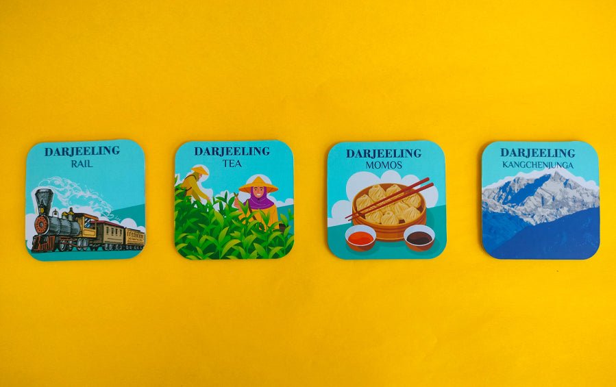 Darjeeling Railway | Coasters Set of 4 - Coasters - indic inspirations