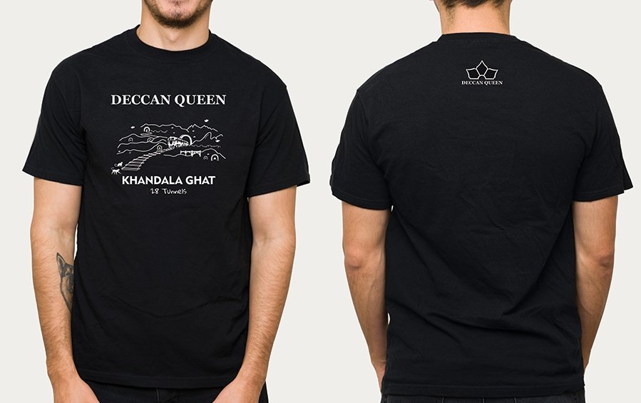 Deccan Queen | Khandala Ghat Tunnels | TShirt - T-shirts - indic inspirations