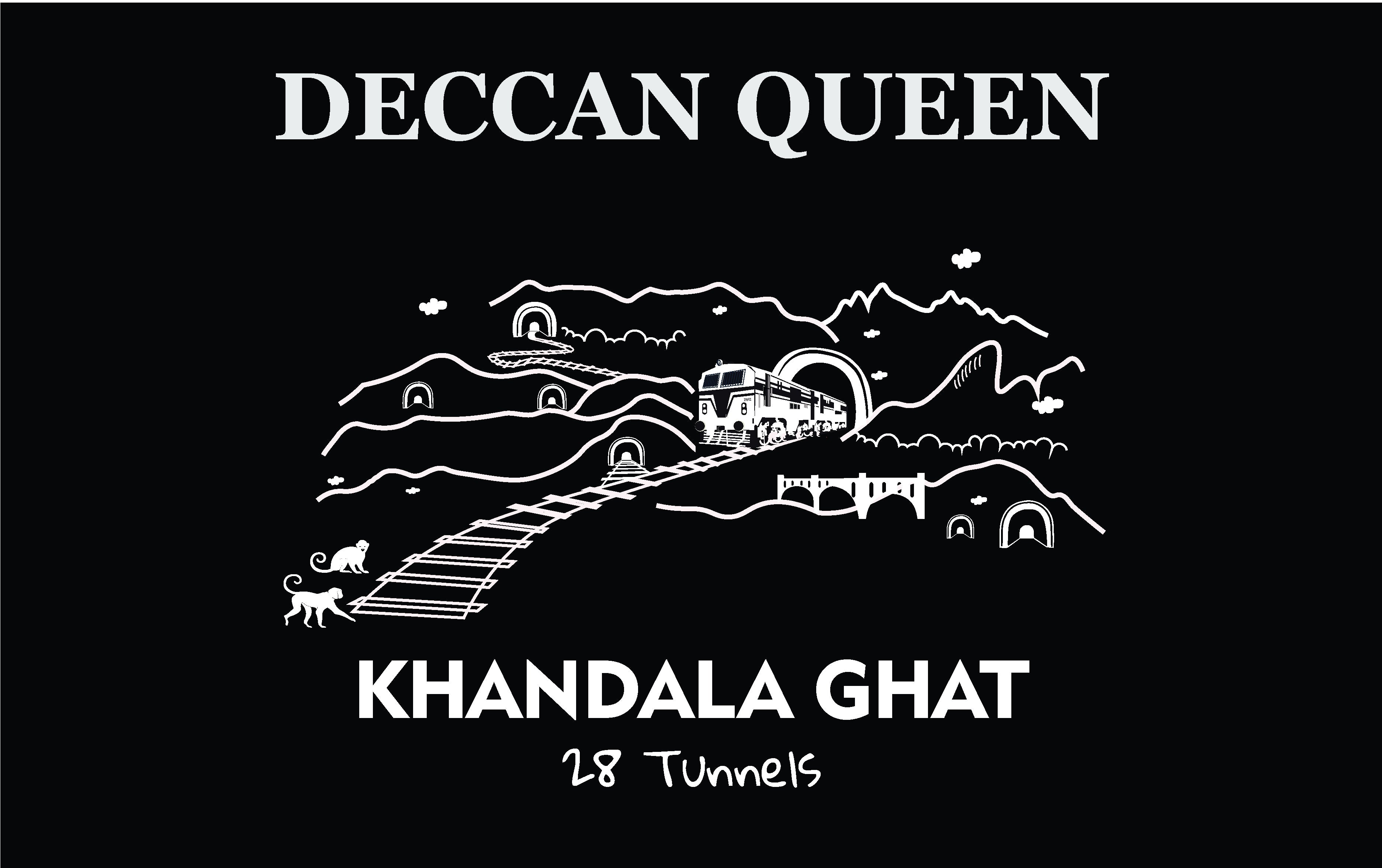 Deccan Queen | Khandala Ghat Tunnels | TShirt - T-shirts - indic inspirations