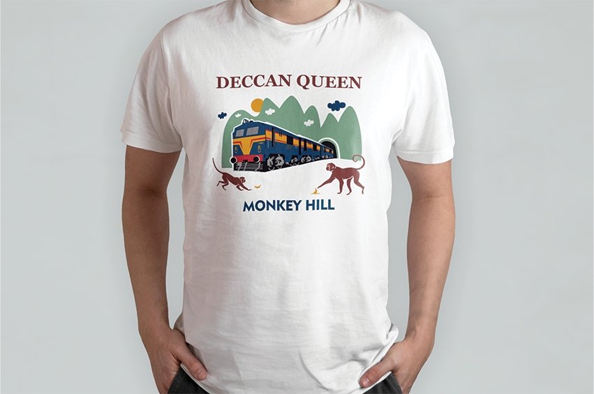 Deccan Queen | Monkey Hill | TShirt - T-shirts - indic inspirations