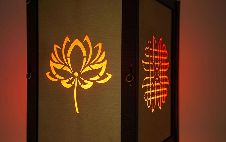 Diwali Symbols - Brass Diwali Kandil cum Table Lamp - Hanging Lamps - indic inspirations