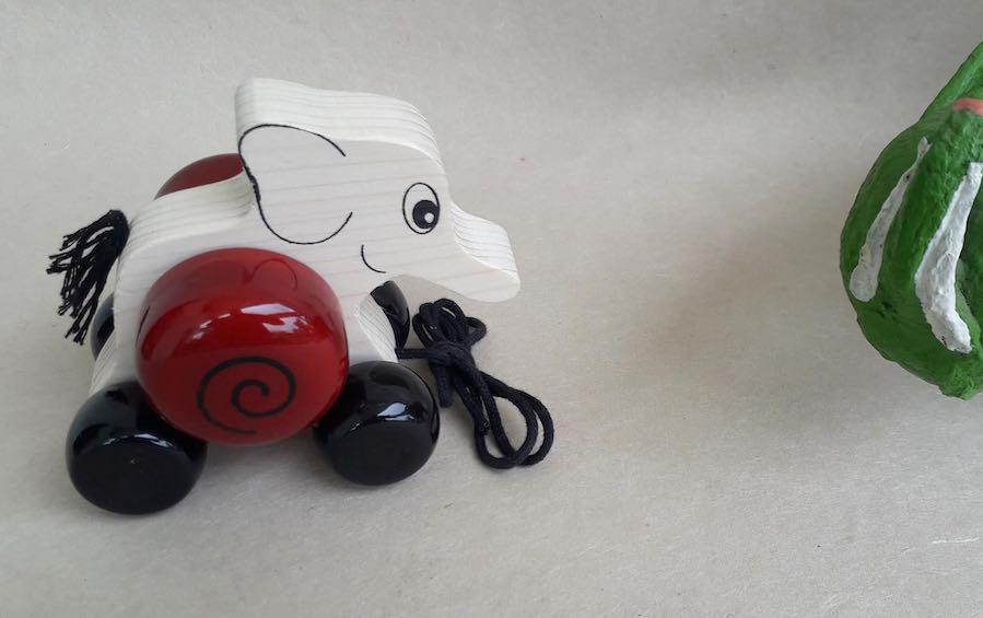 ELIFA - PULL ALONG ELEPHANT - Wooden Toy - indic inspirations