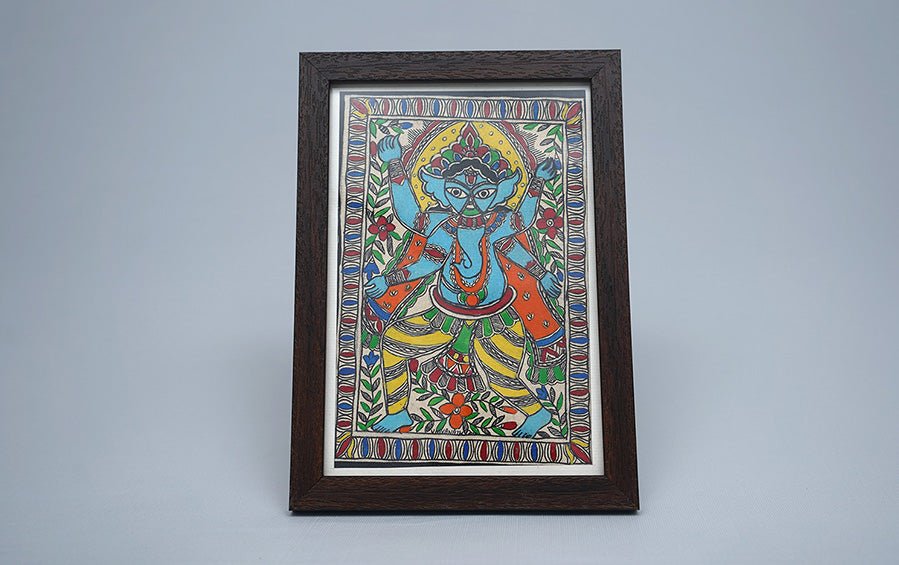 Ganesha | Madhubani Painting | A5 Frame - paintings - indic inspirations