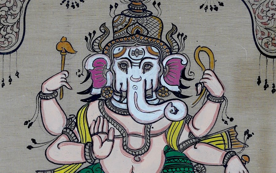 Ganesha | Odisha Pattachitra Painting | A4 Frame - paintings - indic inspirations