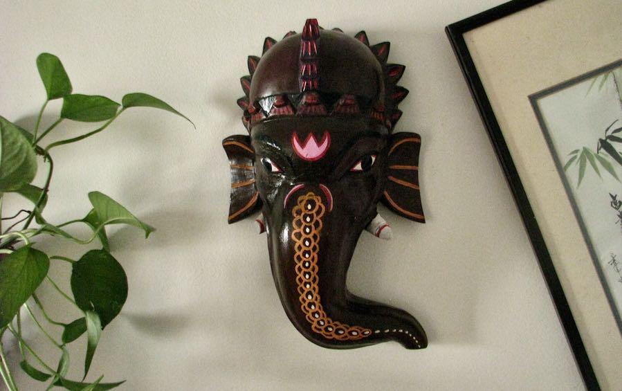 Ganesha Wooden Mask - Masks - indic inspirations