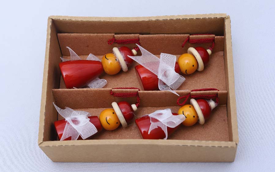 Handcrafted Wooden Christmas Decor : FAIRY Set of 4 - Décor hanging - indic inspirations