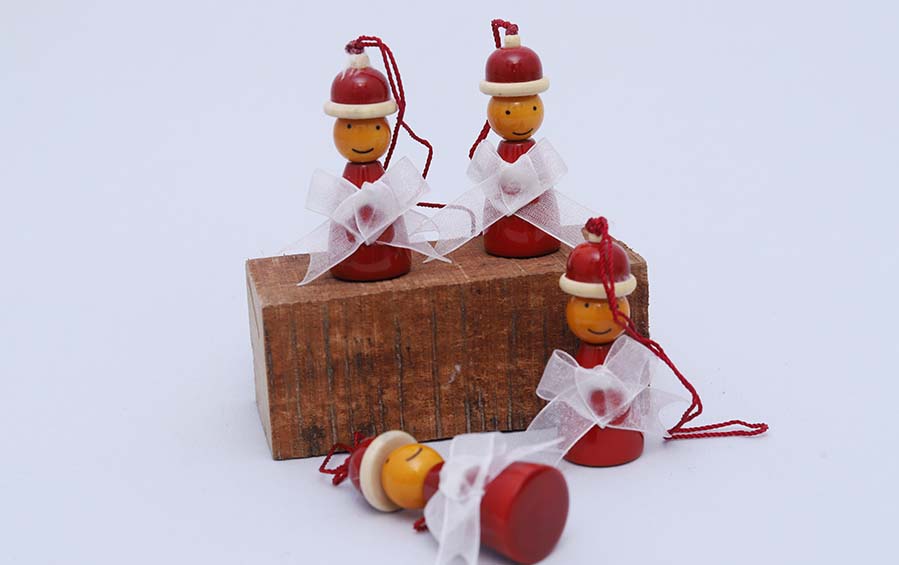 Handcrafted Wooden Christmas Decor : FAIRY Set of 4 - Décor hanging - indic inspirations