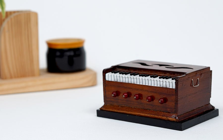 Buy Wooden Miniature Musical Instrument Harmonium Online Indic