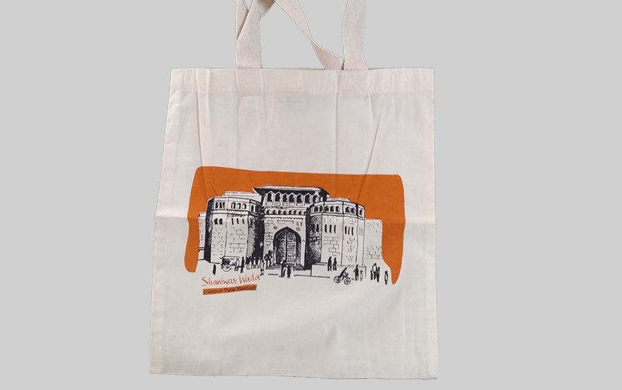 Heritage Shaniwar Wada English Cloth Bag - Bags - indic inspirations