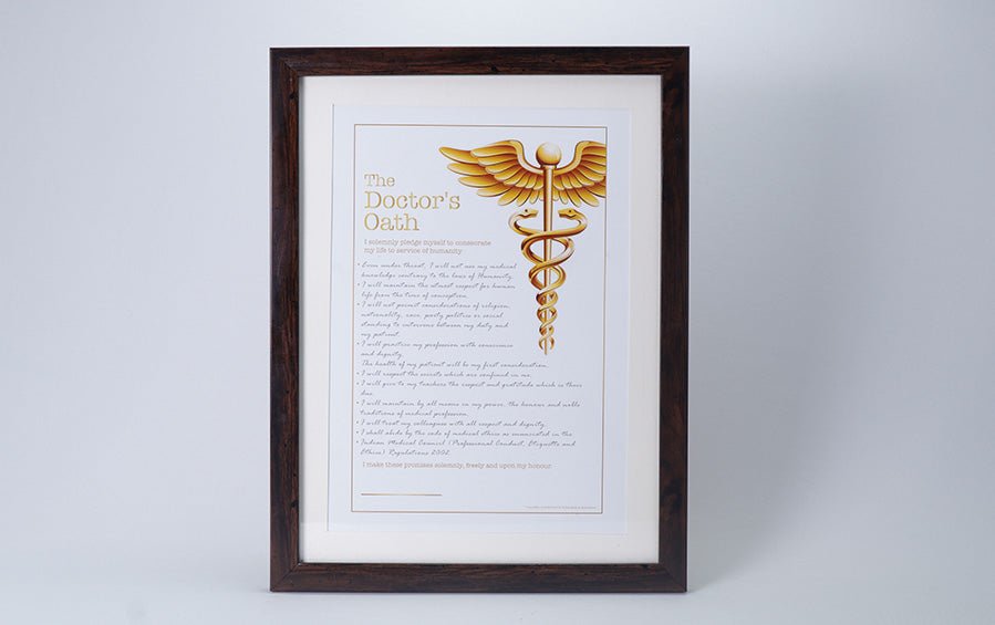 Hippocratic Oath for Doctors - A4 Frame - Wall Frames - indic inspirations
