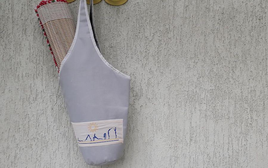 HOBO BAG FOR YOGA - Grey White - Yoga bags - indic inspirations