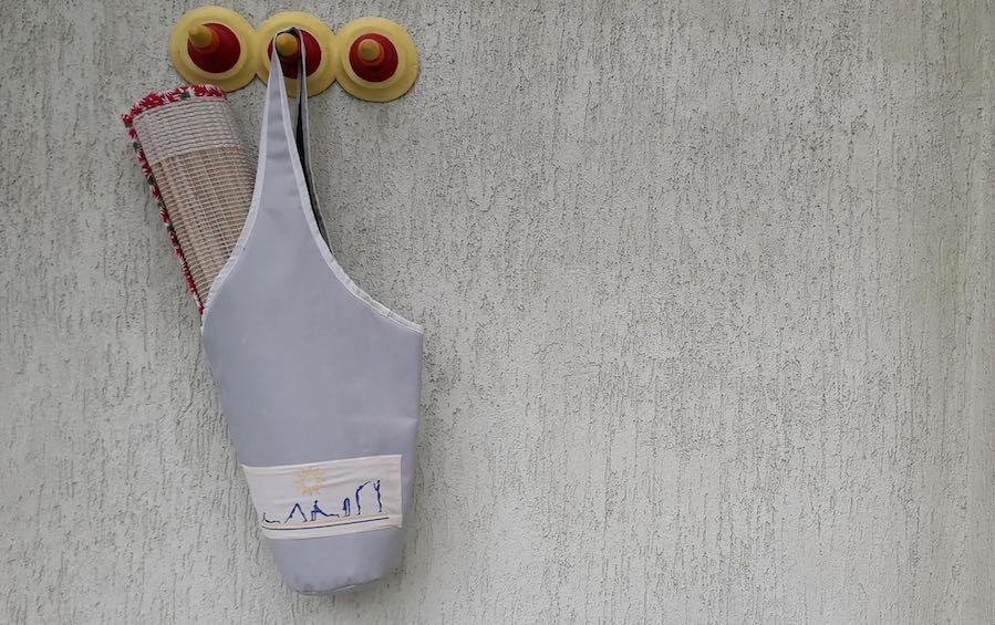 HOBO BAG FOR YOGA - Grey White - Yoga bags - indic inspirations