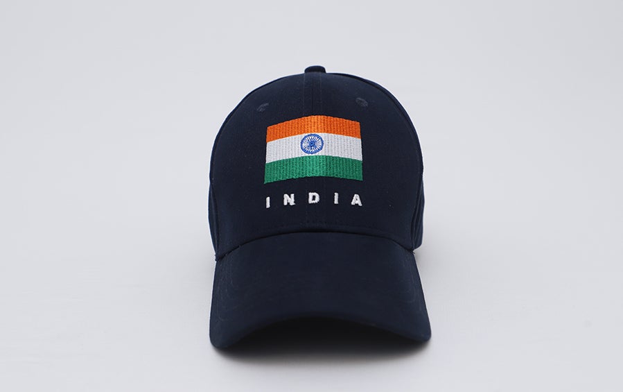 India Cap - Tiranga Rectangular | Navy Blue - Caps - indic inspirations
