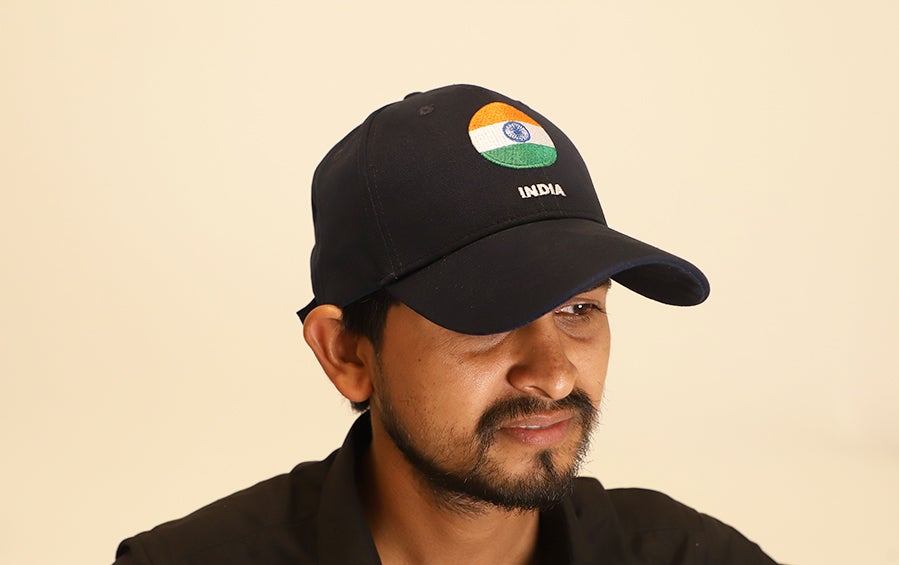 India Cap - Tiranga Round | Navy Blue - Caps - indic inspirations