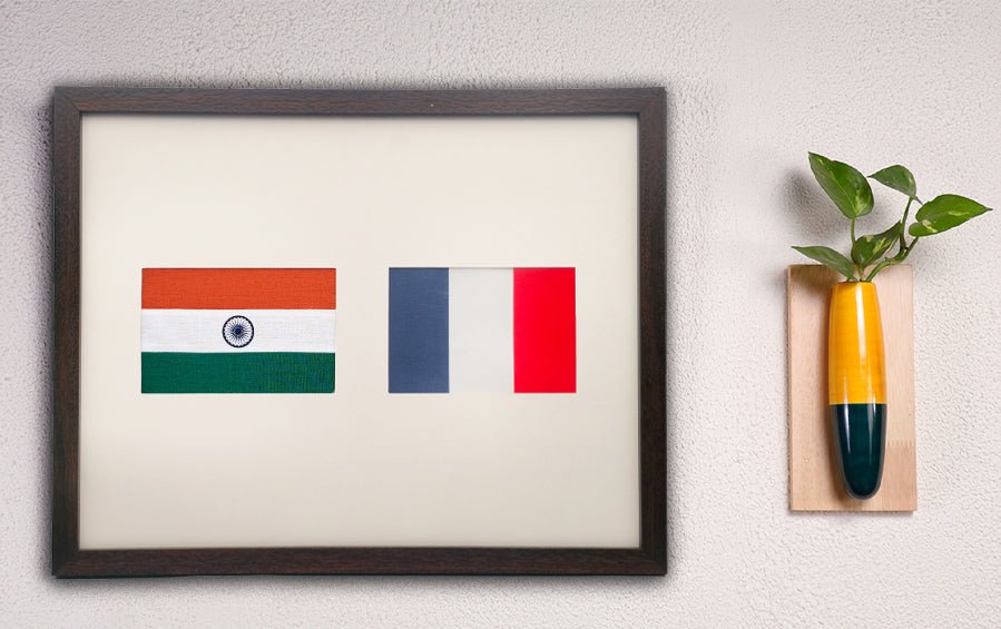 India & France | Flag Frame | A3 Size - Flags - indic inspirations