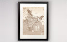 INDIA Map | Classical Sepia | A3 Frame - Wall Frames - indic inspirations