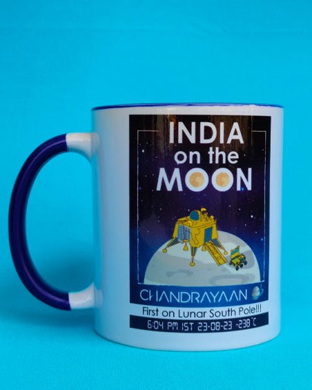 INDIA on the MOON | Chandrayaan 3 | Mug - Cups & Mugs - indic inspirations
