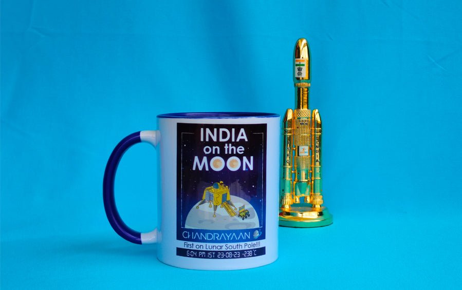 INDIA on the MOON | Chandrayaan 3 | Mug - Cups & Mugs - indic inspirations