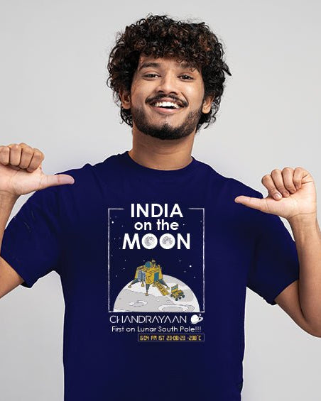 INDIA on the MOON | Chandrayaan 3 | T-shirt - T-shirts - indic inspirations