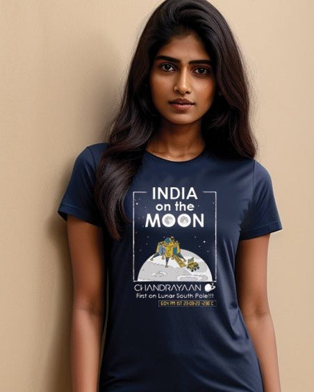 INDIA on the MOON | Chandrayaan 3 | T-shirt - T-shirts - indic inspirations