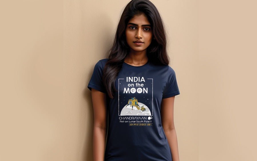 INDIA on the MOON | Chandrayaan 3 | T-shirt - T-shirts - indic inspirations