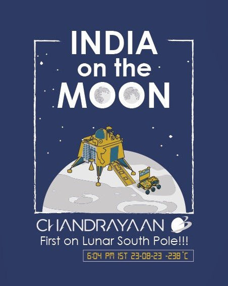 INDIA on the MOON | Chandrayaan 3 | T-shirt - T-shirts - indic inspirations