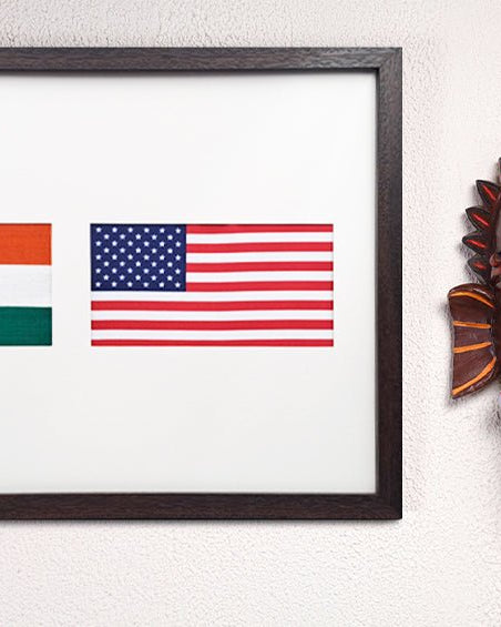 India & United States | Flag Frame | A3 Size - Flags - indic inspirations