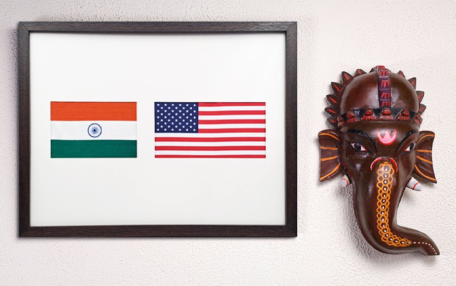 India & United States | Flag Frame | A3 Size - Flags - indic inspirations