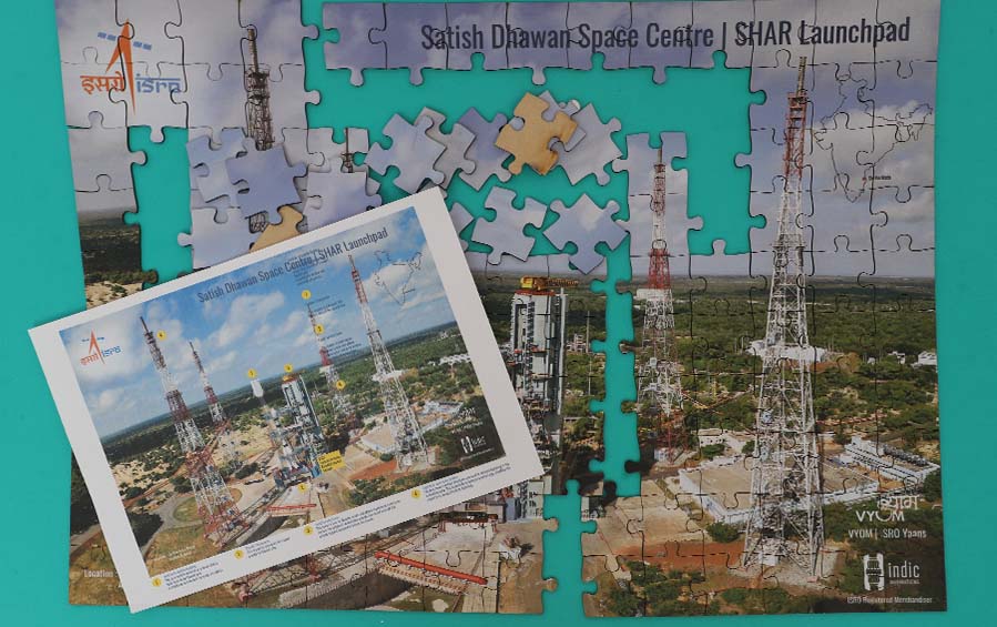 ISRO SHAR Launchpad Jigsaw Puzzle w/A2 Frame - puzzles - indic inspirations