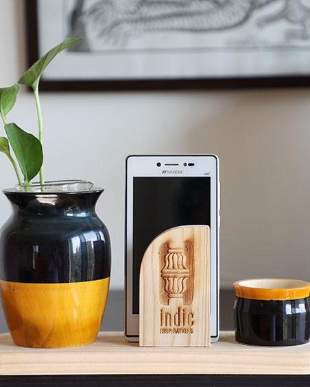 LOTA - DESKTOP PLANTER - Indigo+Turmeric - Desk Organizers - indic inspirations
