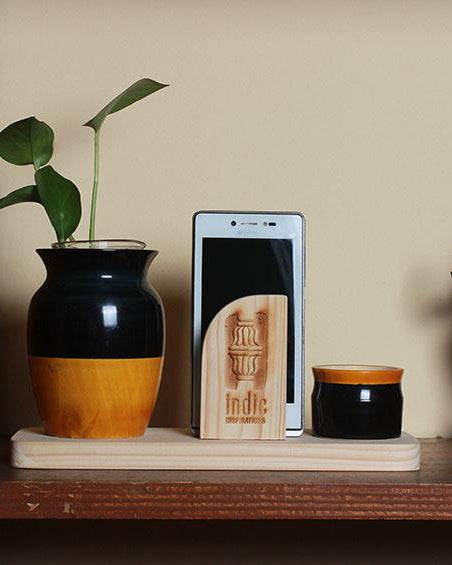 LOTA - DESKTOP PLANTER - Indigo+Turmeric - Desk Organizers - indic inspirations