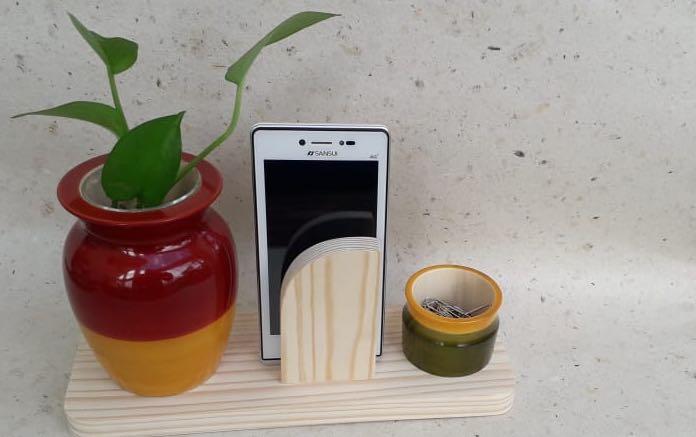 LOTA - DESKTOP PLANTER - Red+Yellow - Desk Organizers - indic inspirations