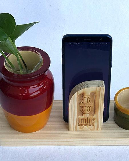 LOTA - DESKTOP PLANTER - Red+Yellow - Desk Organizers - indic inspirations