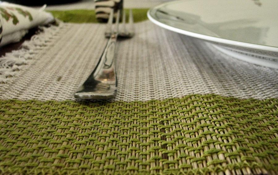 Madur Table Runner Mat Set Green - table runner and mat sets - indic inspirations