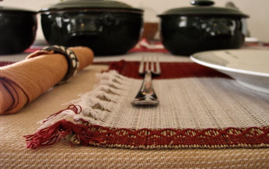 Madur Table Runner Mat Set Red - table runner and mat sets - indic inspirations