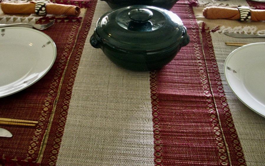 Madur Table Runner Mat Set Red - table runner and mat sets - indic inspirations