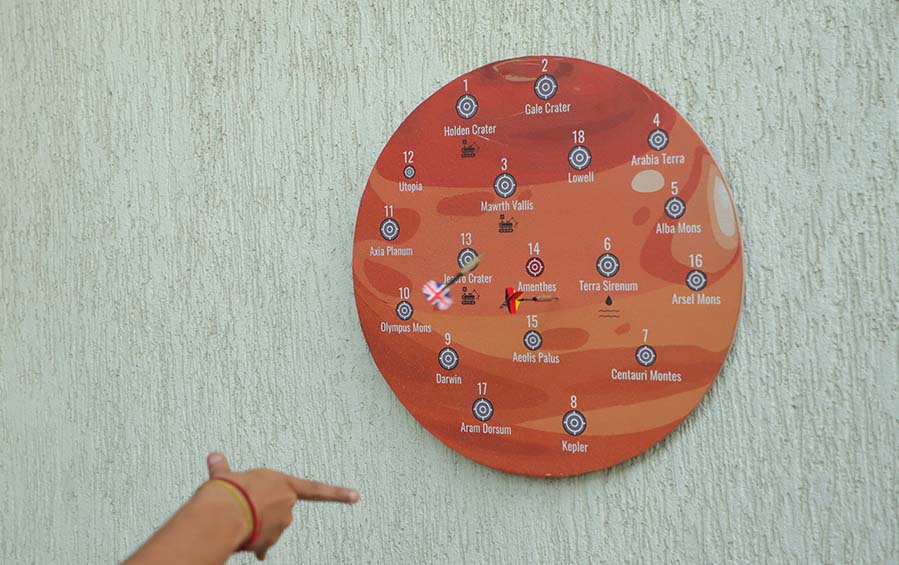 MARS WOODEN DARTBOARD - 16" - Games - indic inspirations