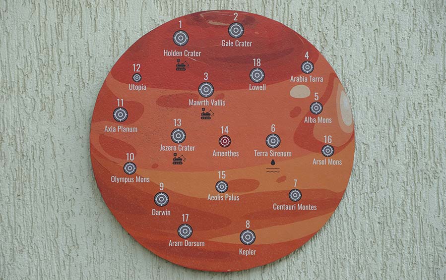 MARS WOODEN DARTBOARD - 16" - Games - indic inspirations