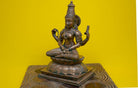 Meditating Saraswati - Chola Bronze Craft | 15” H - Sculptures - indic inspirations