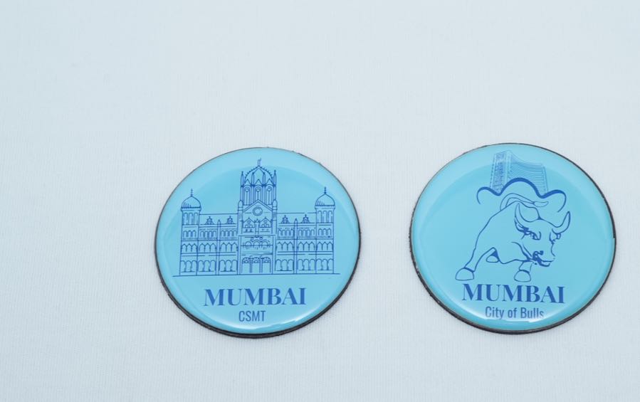 Mumbai | CSMT & City of bulls | Fridge Magnets - City souvenirs - indic inspirations