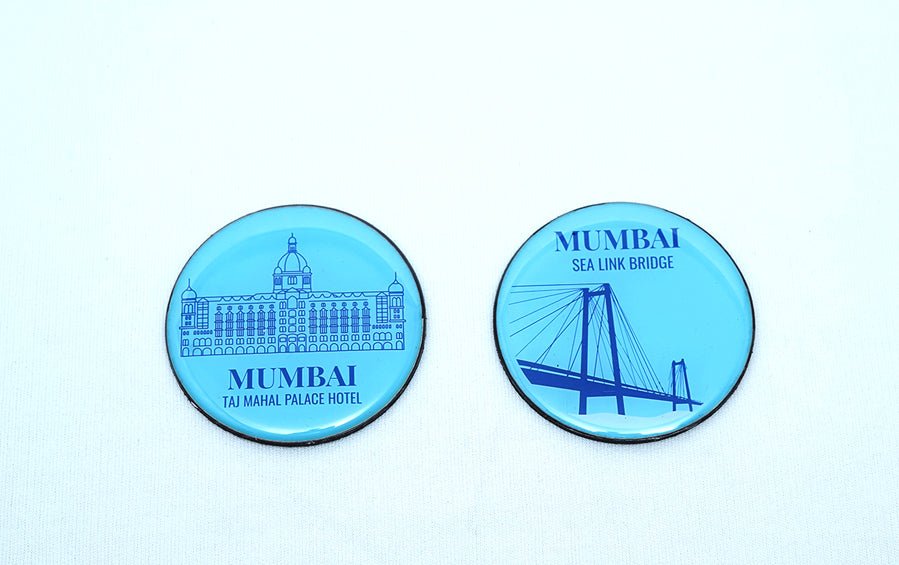 Mumbai | Taj Mahal Hotel & Sea Link | Fridge Magnets - City souvenirs - indic inspirations