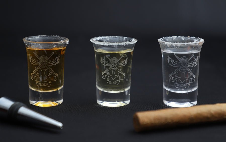 NDA Logo Shot Glasses - Set of 3 - Shot glasses - indic inspirations