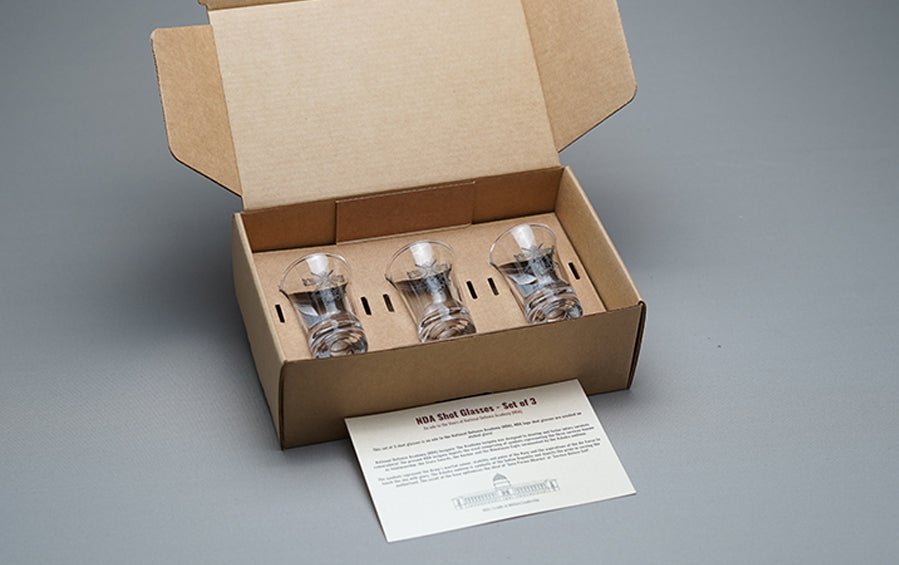 NDA Logo Shot Glasses - Set of 3 - Shot glasses - indic inspirations