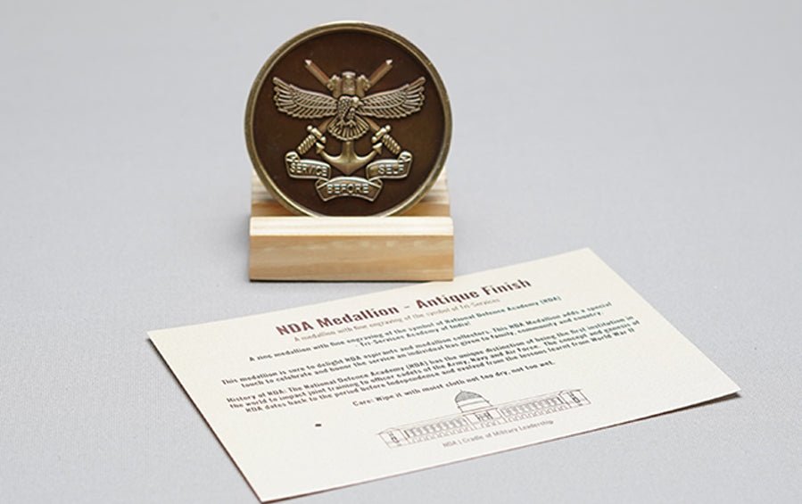 NDA Medallion – Antique Finish - Coins - indic inspirations