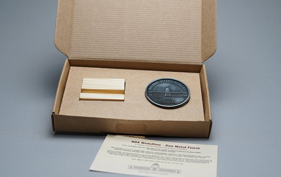 NDA Medallion - Gun Metal Finish - Coins - indic inspirations