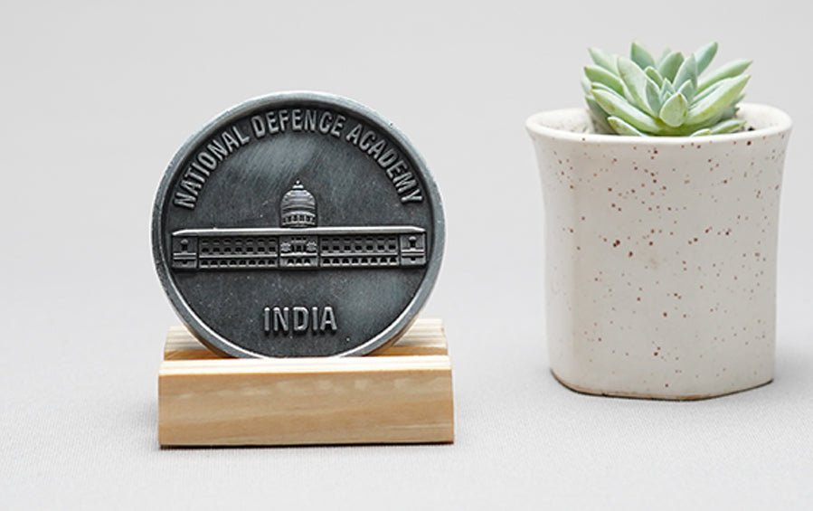 NDA Medallion - Gun Metal Finish - Coins - indic inspirations