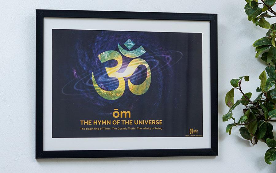 Om - Hymn of the Universe - A3 Frame -horizontal frame - Wall Frames - indic inspirations