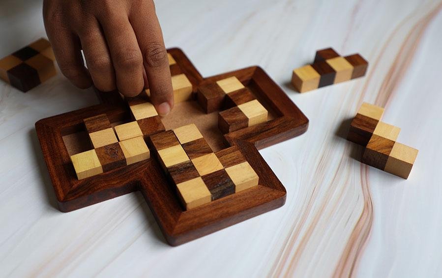 PLUS CHESSBOARD - Wooden Puzzle - puzzles - indic inspirations
