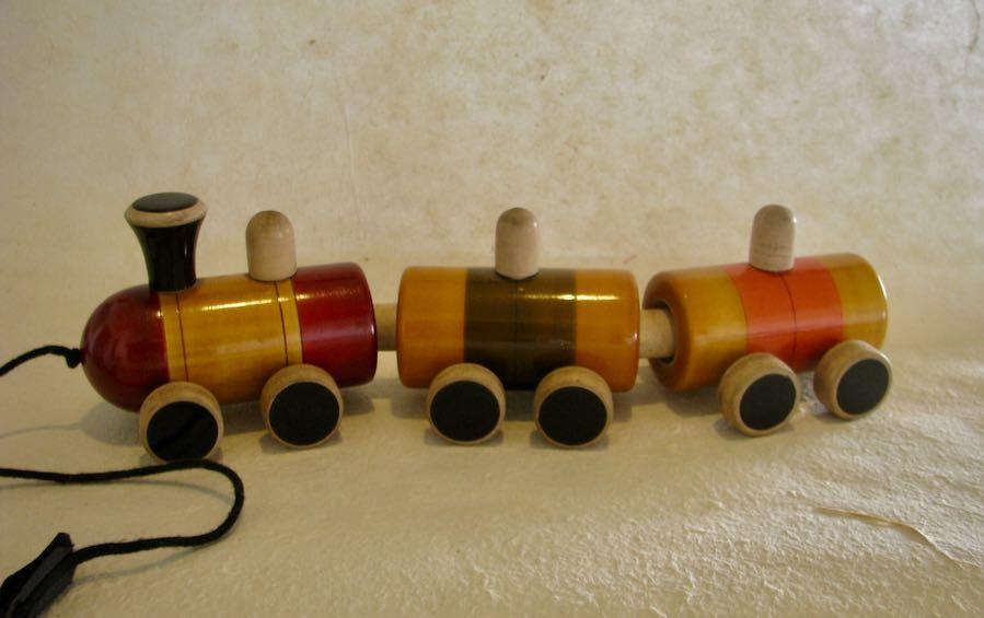 POM POM RAIL PULL ALONG - Wooden Toys - indic inspirations